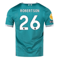 adidas Liverpool FC Authentic Andy Robertson Third Jersey w/ EPL + No Room For Racism Patches 25/26 (Sea Green)