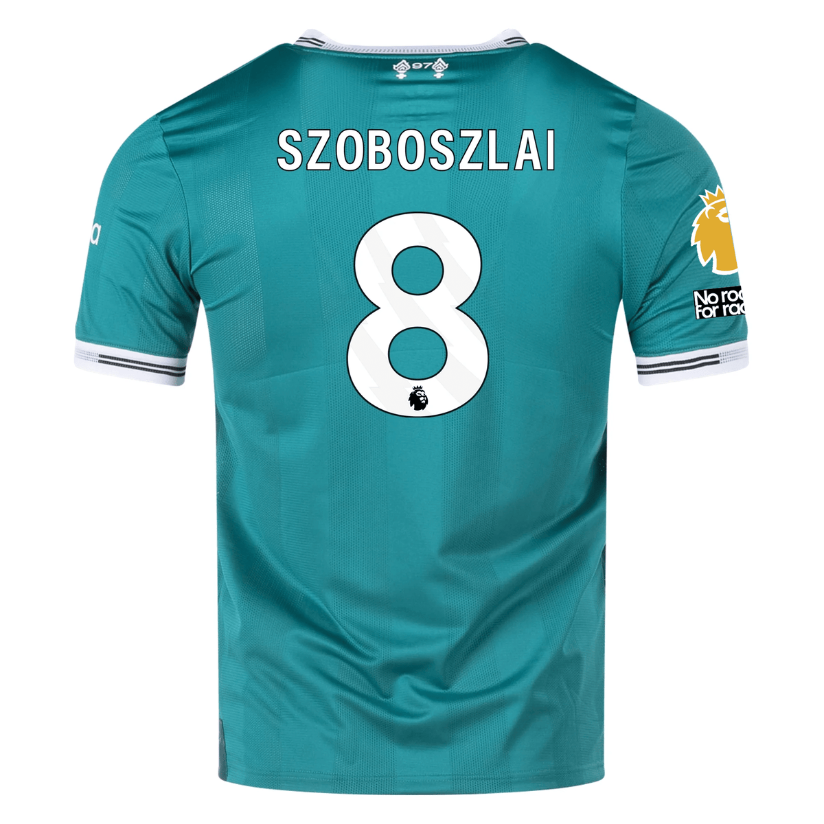 adidas Liverpool FC Authentic Dominik Szoboszlai Third Jersey w/ EPL + No Room For Racism Patches 25/26 (Sea Green) | SoccerWearhouse