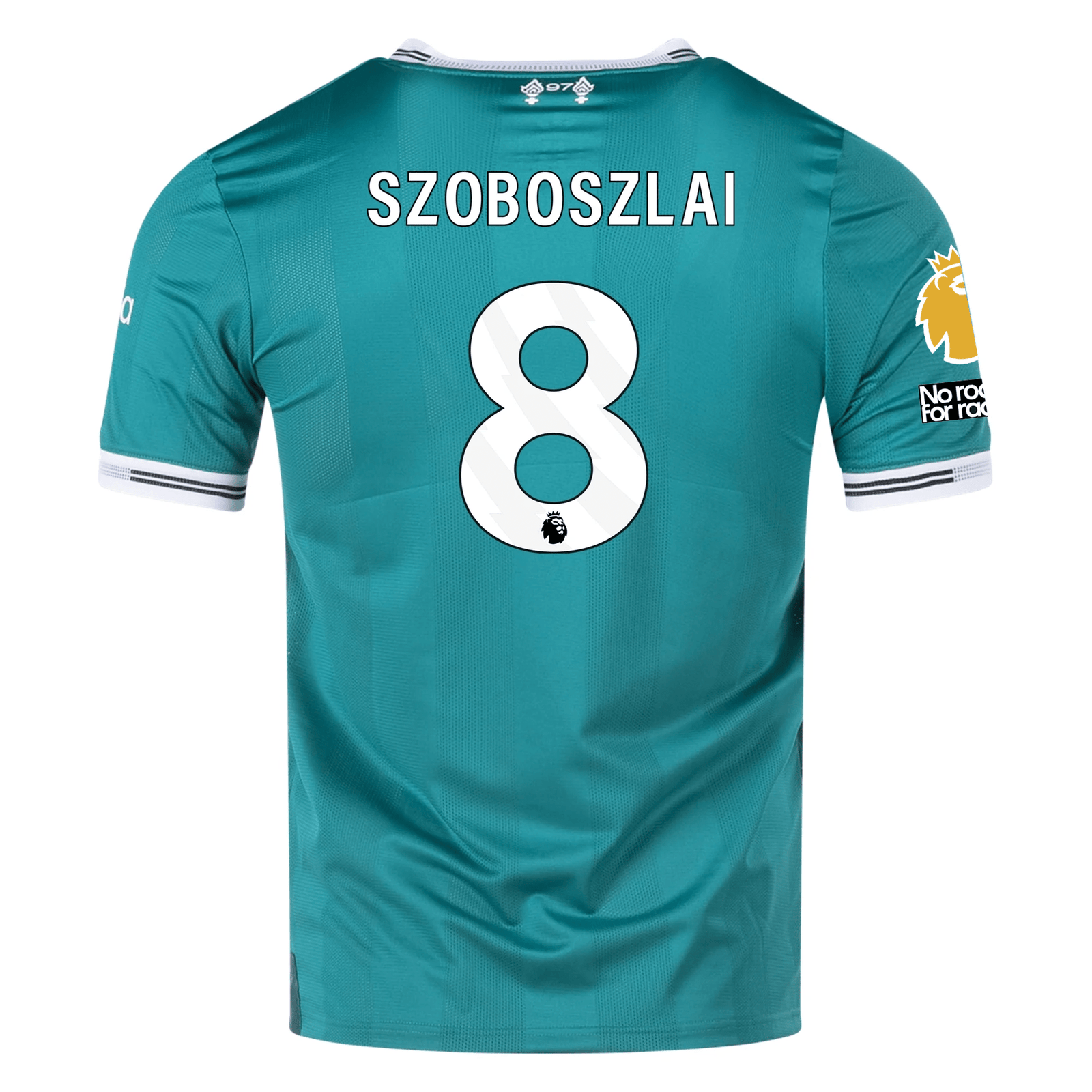 adidas Liverpool FC Authentic Dominik Szoboszlai Third Jersey w/ EPL + No Room For Racism Patches 25/26 (Sea Green) | SoccerWearhouse