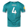 adidas Liverpool FC Authentic Virgil van Dijk Third Jersey w/ EPL + No Room For Racism Patches 25/26 (Sea Green)