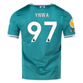 adidas Liverpool FC Authentic YNWA Third Jersey w/ EPL + No Room For Racism Patches 25/26 (Sea Green)
