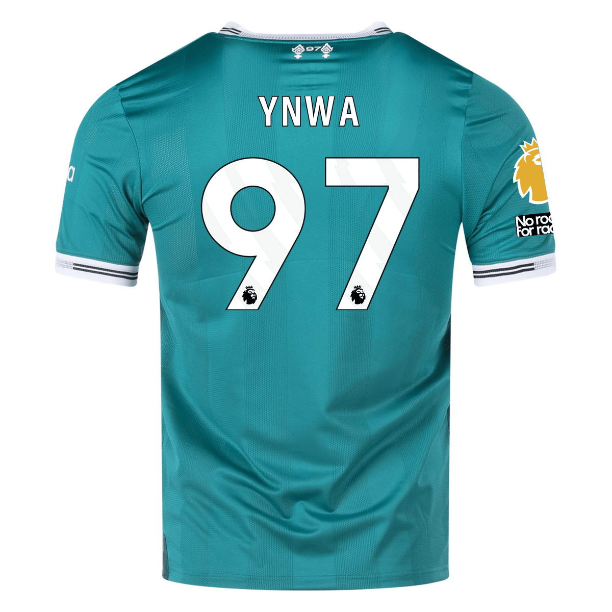 adidas Liverpool FC Authentic YNWA Third Jersey w/ EPL + No Room For Racism Patches 25/26 (Sea Green) | SoccerWearhouse