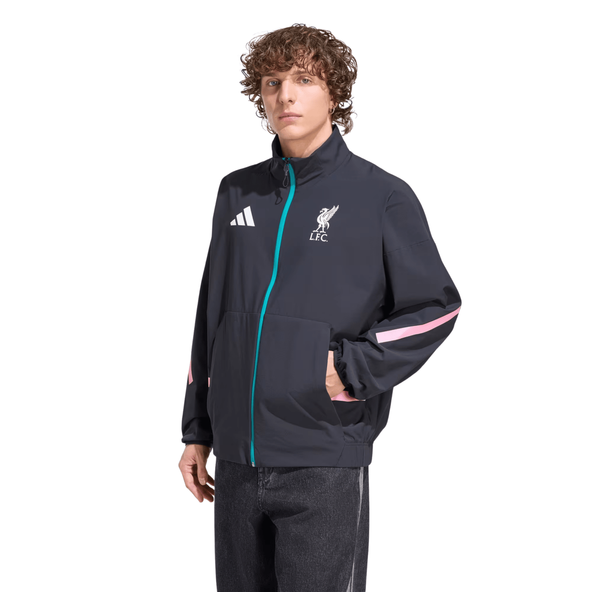 adidas Liverpool Z.N.E. Anthem Jacket 25/26 (Black) | SoccerWearhouse