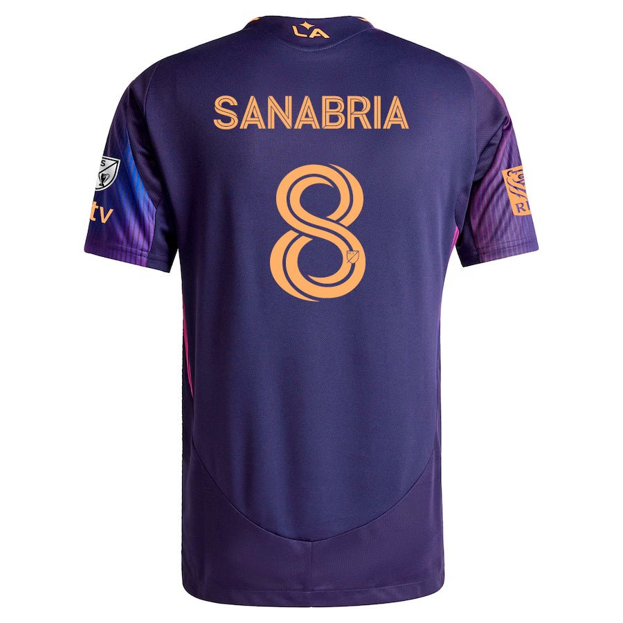adidas Lucas Sanabria LA Galaxy Authentic Away Jersey w/ MLS + Apple TV + RBC Sponsor 25/26 (Purple) | SoccerWearhouse