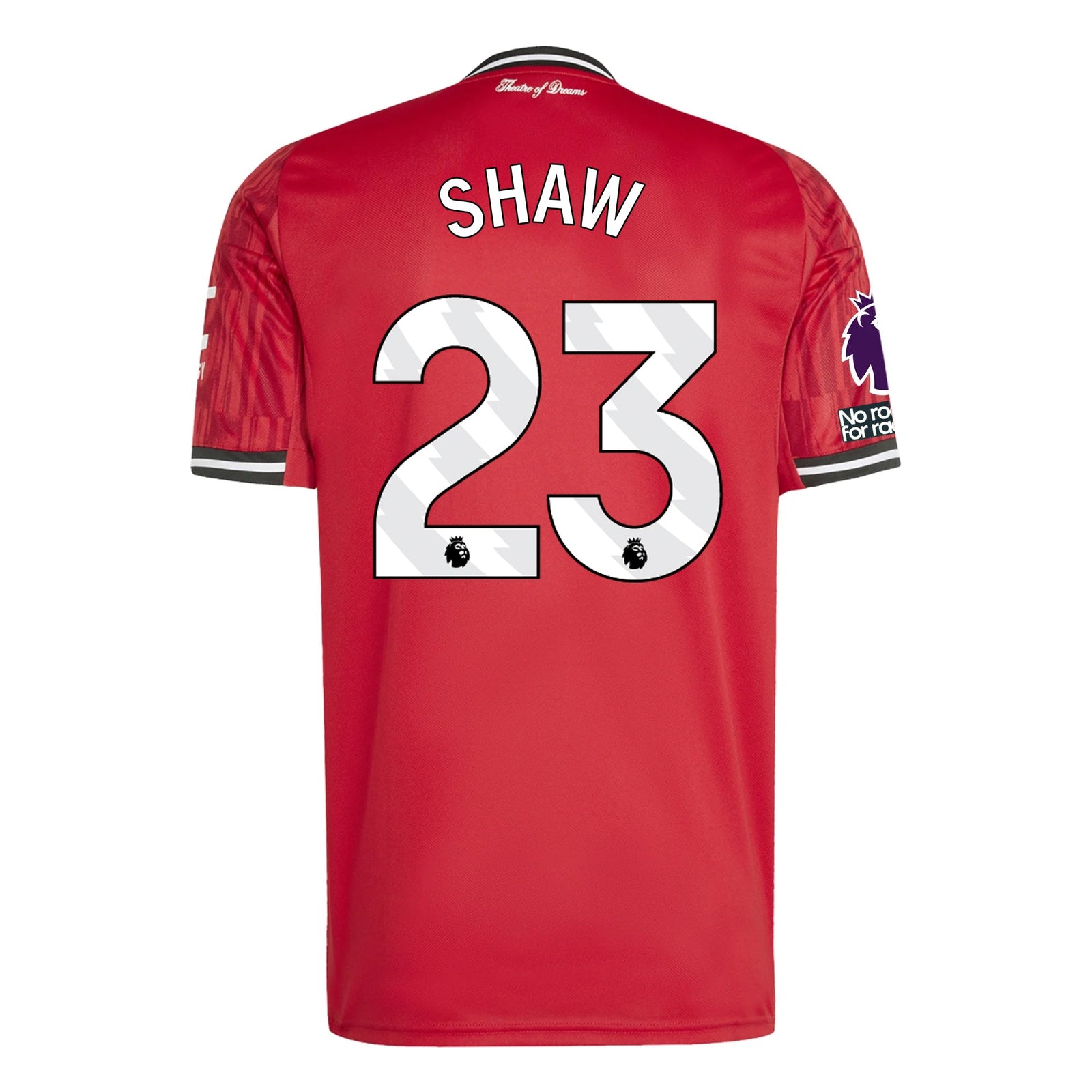 adidas Luke Shaw Men's Manchester United Home Jersey 25/26 w/ EPL + NRFR Patches (Red) | SoccerWearhouse