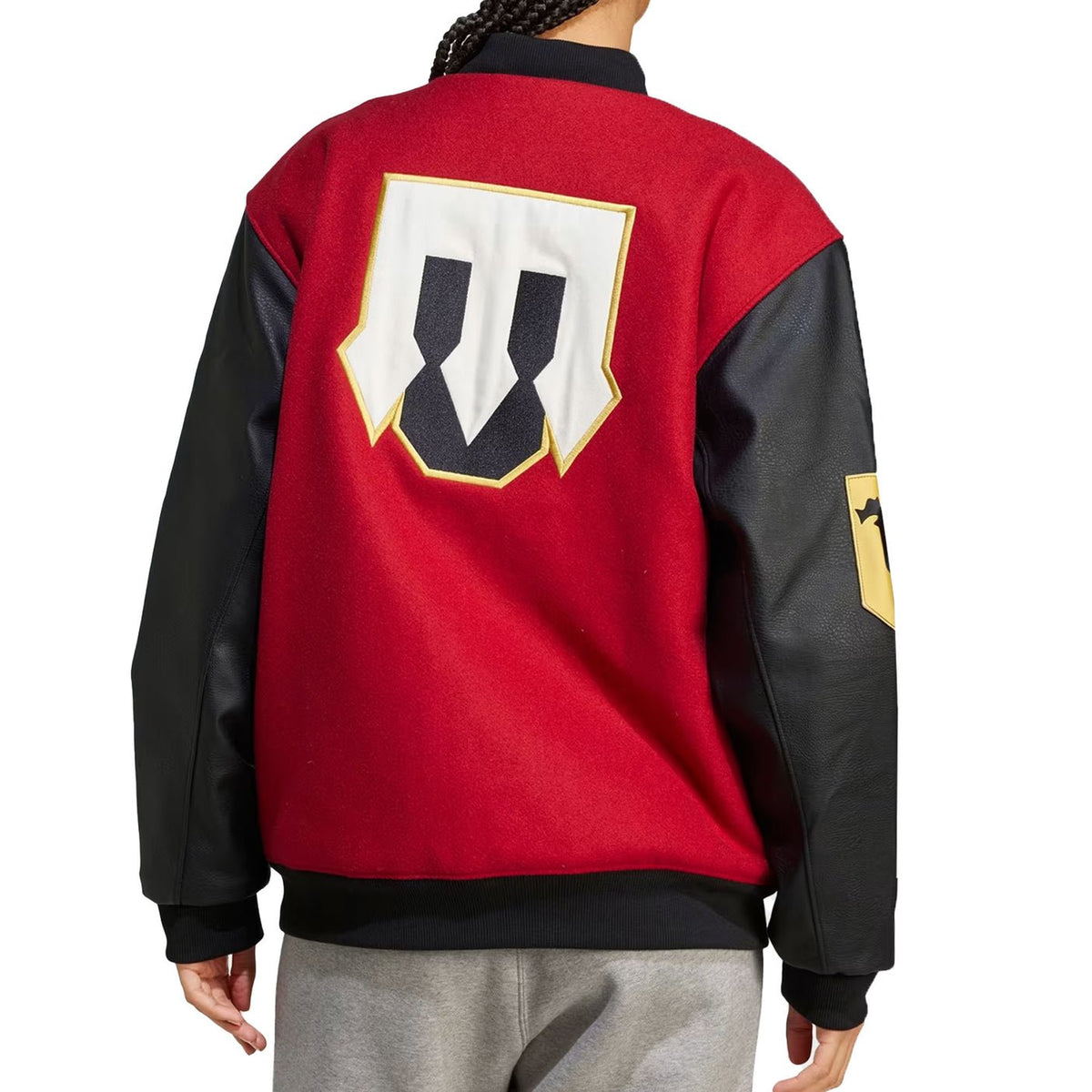 adidas Manchester United 24/25 Letterman Jacket (Red/Black) | SoccerWearhouse