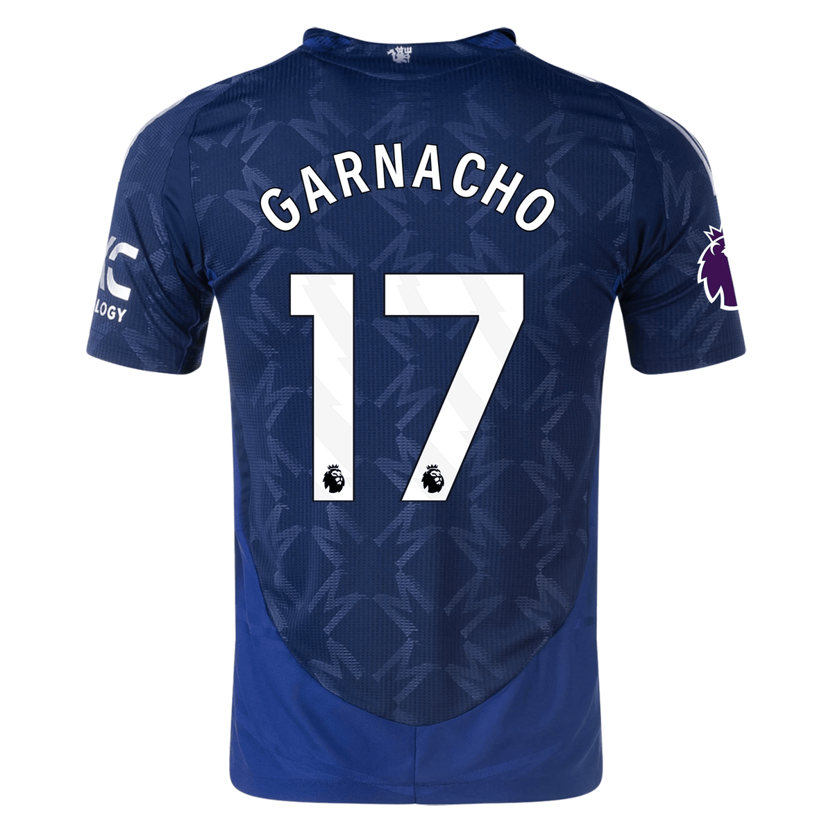 adidas Manchester United Authentic Alejandro Garnacho Away w/ EPL Patch 24/25 (Night Indigo) | SoccerWearhouse