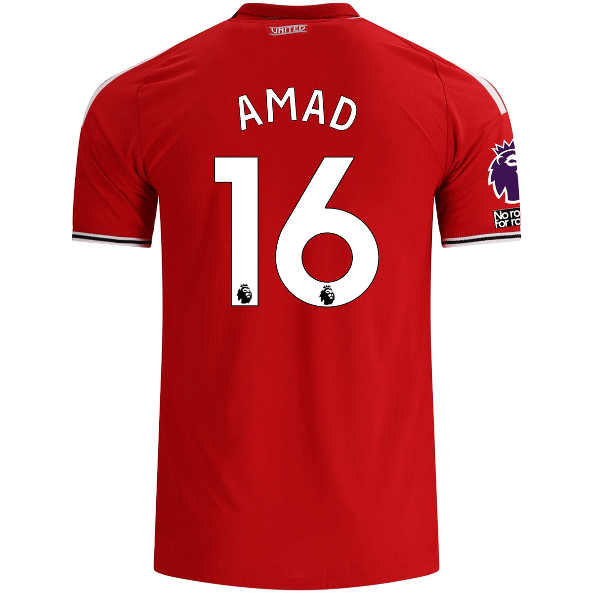 adidas Manchester United Authentic Amad Diallo Home Jersey w/ EPL + No Room For Racism Patches 26/27 (Red) | SoccerWearhouse
