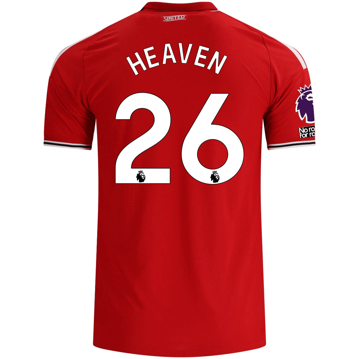 adidas Manchester United Authentic Ayden Heaven Home Jersey w/ EPL + No Room For Racism Patches 26/27 (Red) | SoccerWearhouse