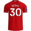 adidas Manchester United Authentic Benjamin Šeško Home Jersey w/ EPL + No Room For Racism Patches 26/27 (Red)