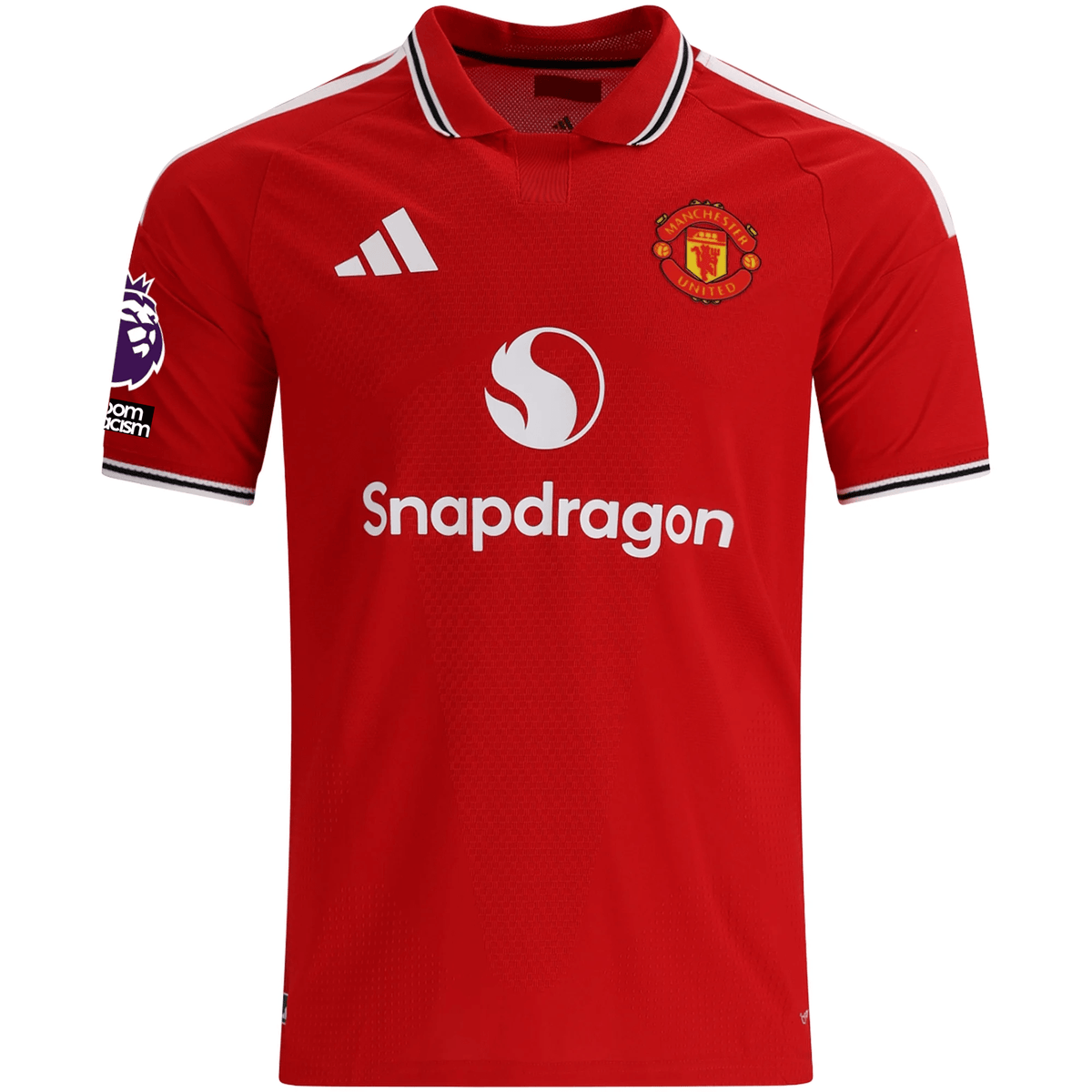 adidas Manchester United Authentic Bruno Fernandes Home Jersey w/ EPL + No Room For Racism Patches 26/27 (Red) | SoccerWearhouse
