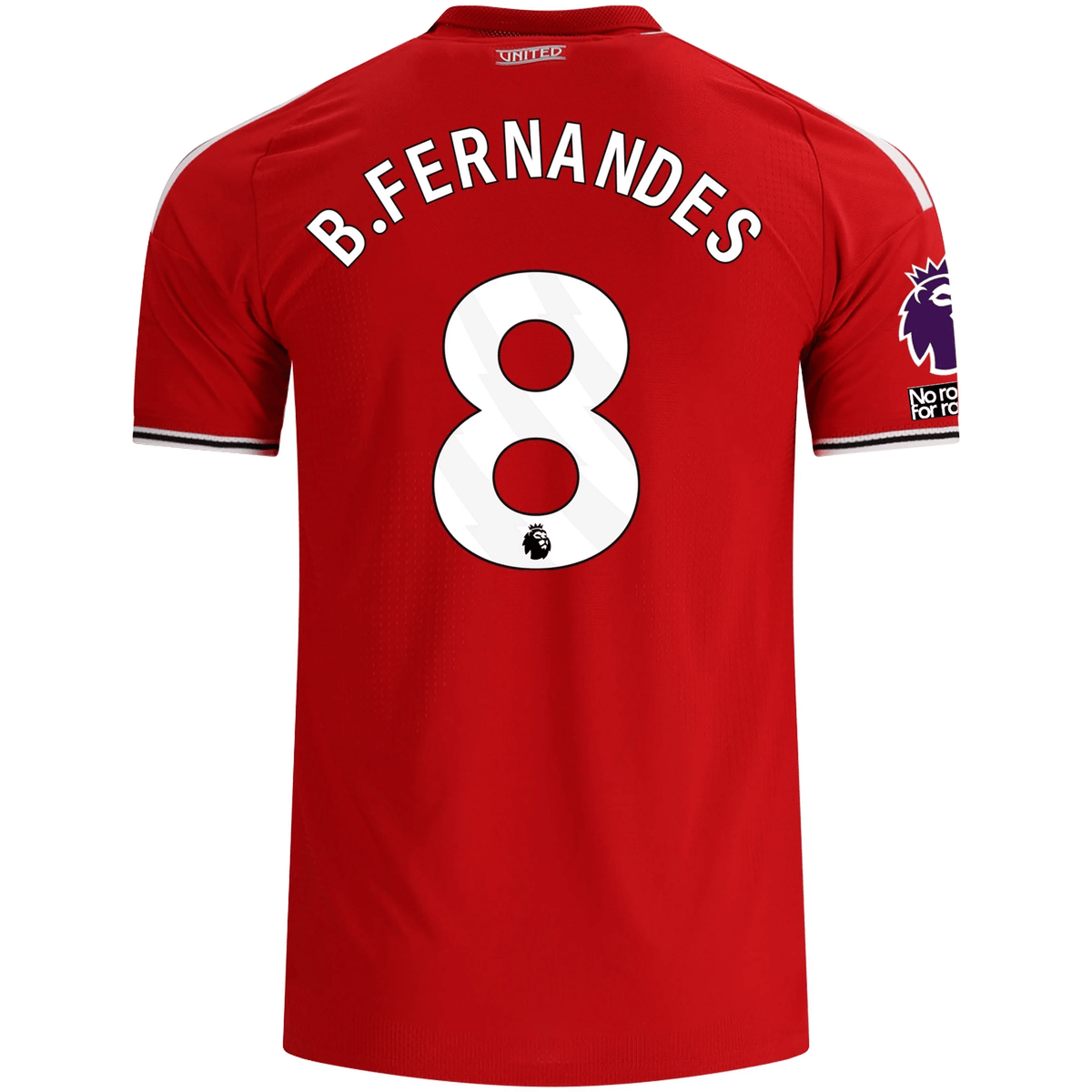 adidas Manchester United Authentic Bruno Fernandes Home Jersey w/ EPL + No Room For Racism Patches 26/27 (Red) | SoccerWearhouse