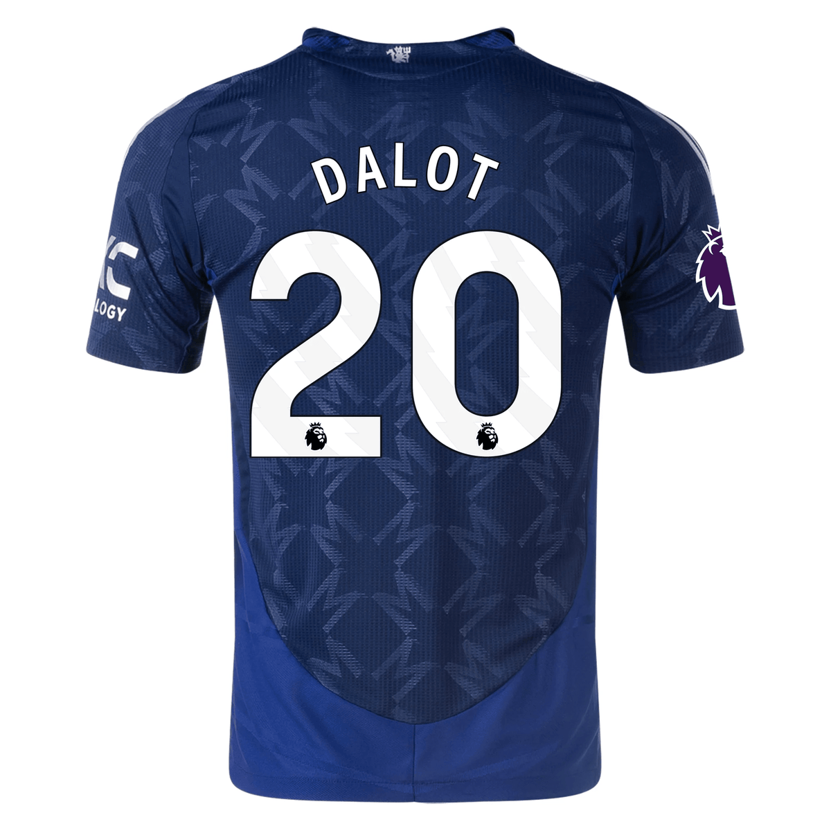adidas Manchester United Authentic Diogo Dalot Away w/ EPL Patch 24/25 (Night Indigo) | SoccerWearhouse