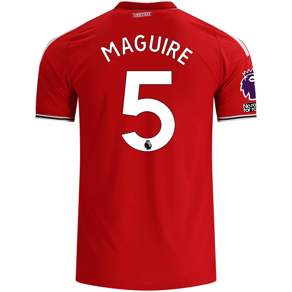 adidas Manchester United Authentic Harry Maguire Home Jersey w/ EPL + No Room For Racism Patches 26/27 (Red) | SoccerWearhouse