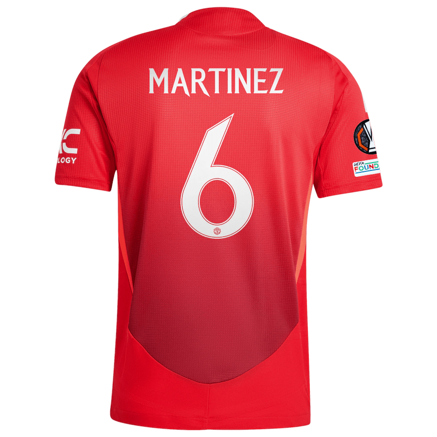 adidas Manchester United Authentic Lisandro Martinez Home Jersey w/ Europa League Patches 24/25 (MUFC Red/Bright Red) | SoccerWearhouse