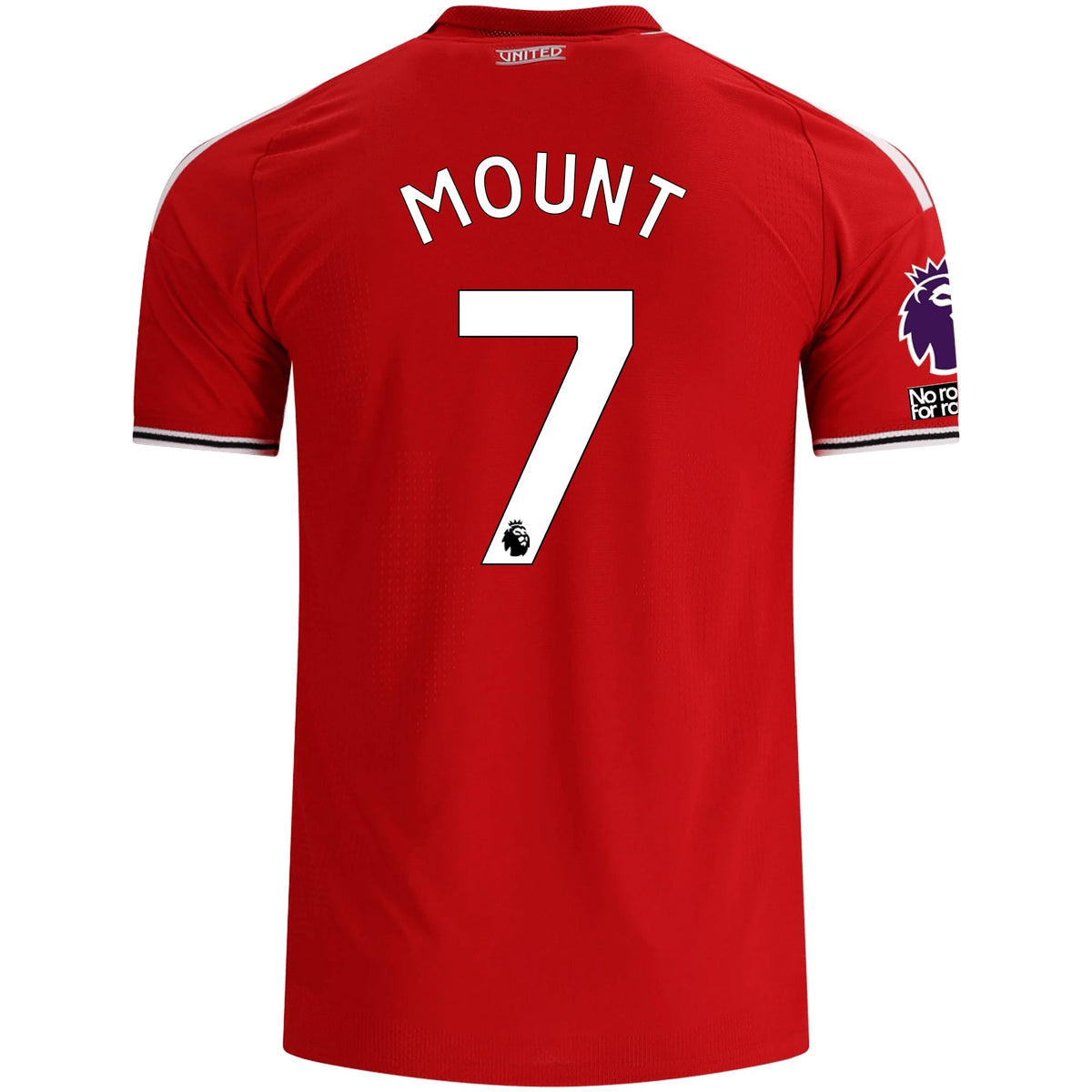 adidas Manchester United Authentic Mason Mount Home Jersey w/ EPL + No Room For Racism Patches 26/27 (Red) | SoccerWearhouse