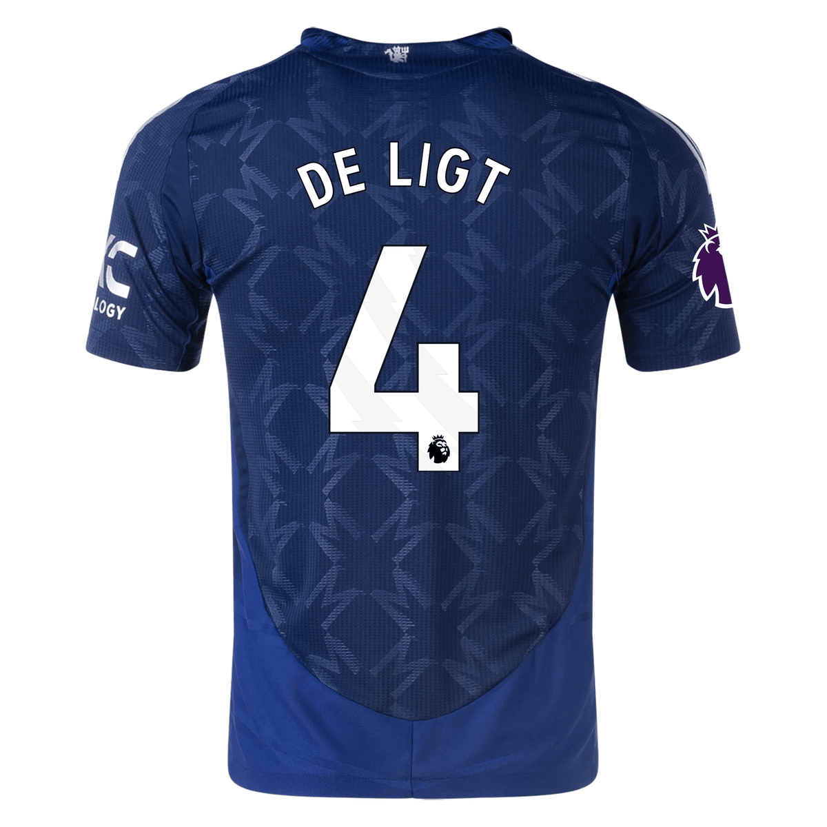 adidas Manchester United Authentic Matthijs de Ligt Away w/ EPL Patch 24/25 (Night Indigo) | SoccerWearhouse