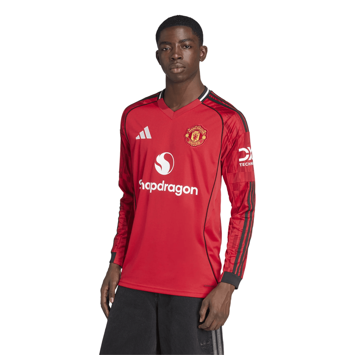 adidas Manchester United Long Sleeve Home Jersey 25/26 (Red) | SoccerWearhouse
