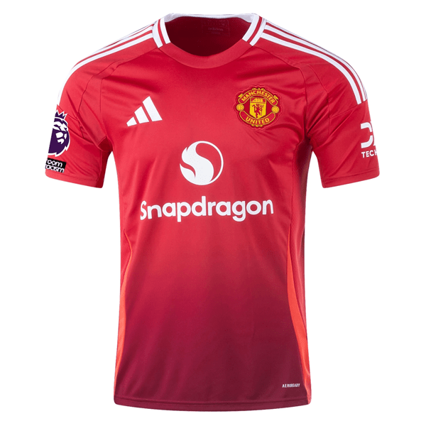 adidas Manchester United Alejandro Garnacho Home Jersey w/ EPL + No Room For Racism 24/25 (MUFC Red) | SoccerWearhouse