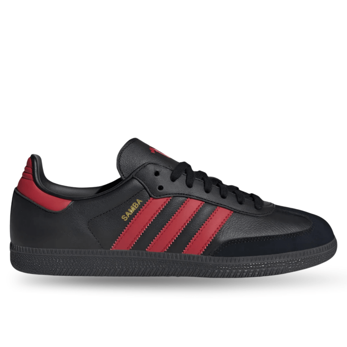 adidas Manchester United Samba Indoor Soccer Shoes (Black/Red) | SoccerWearhouse