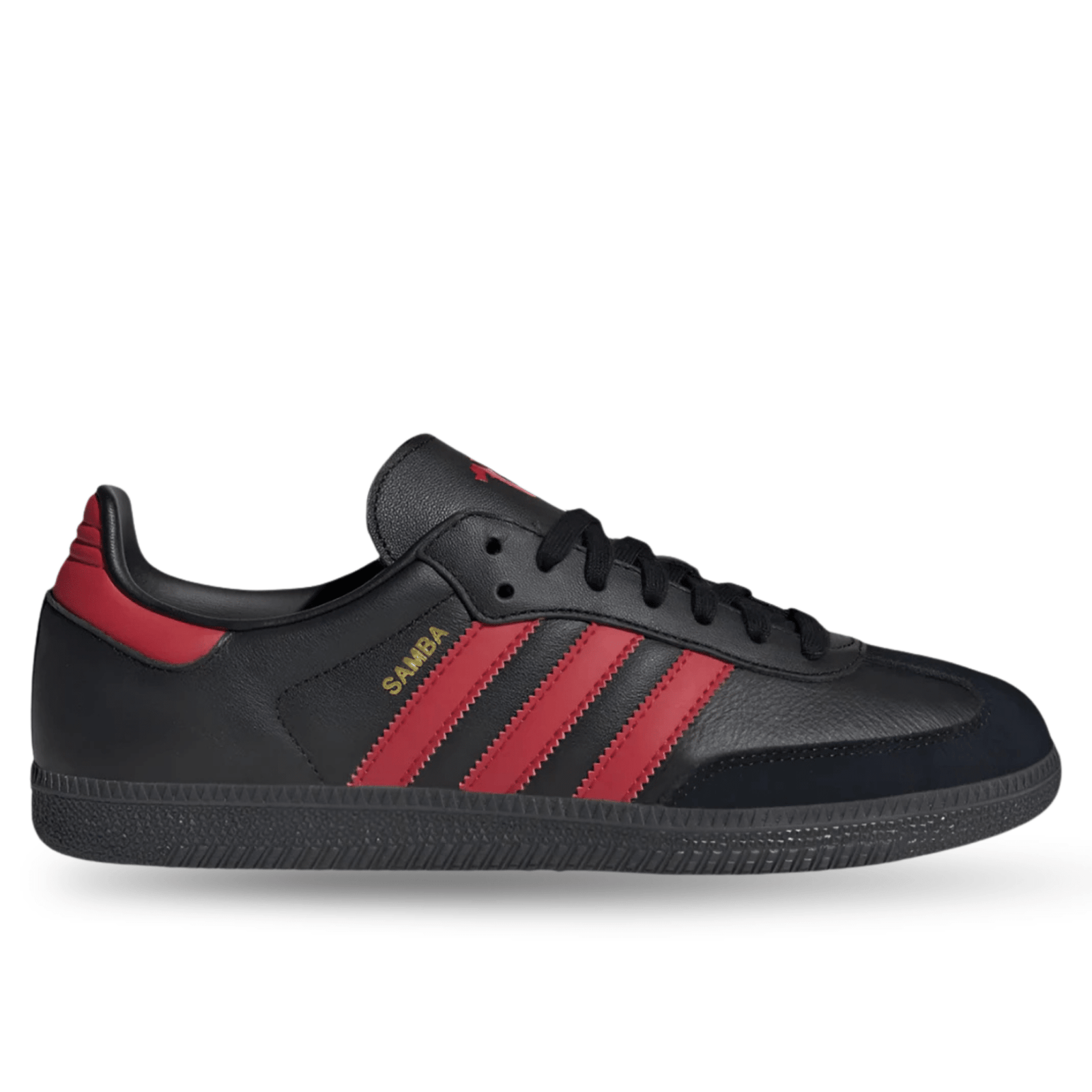 adidas Manchester United Samba Indoor Soccer Shoes (Black/Red) | SoccerWearhouse