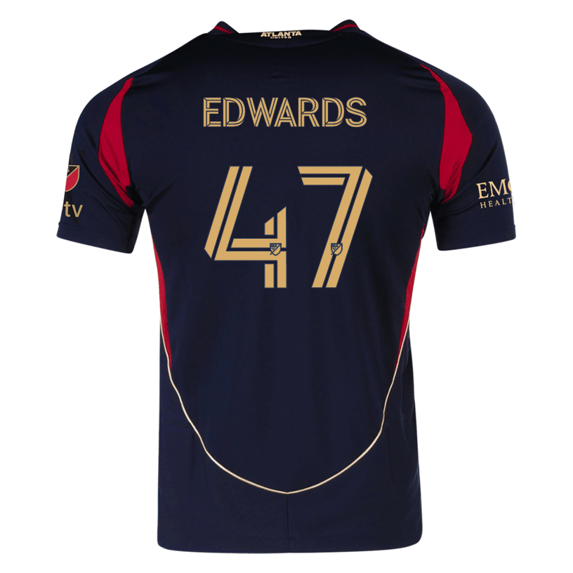 adidas Matt Edwards Atlanta United Authentic Home Jersey w/ MLS Patches 25/26 (Red/Black) | SoccerWearhouse
