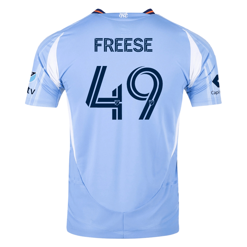 adidas Matt Freese New York City FC Authentic Home Jersey 25/26 w/ MLS Patches (Bahia Light Blue) | SoccerWearhouse