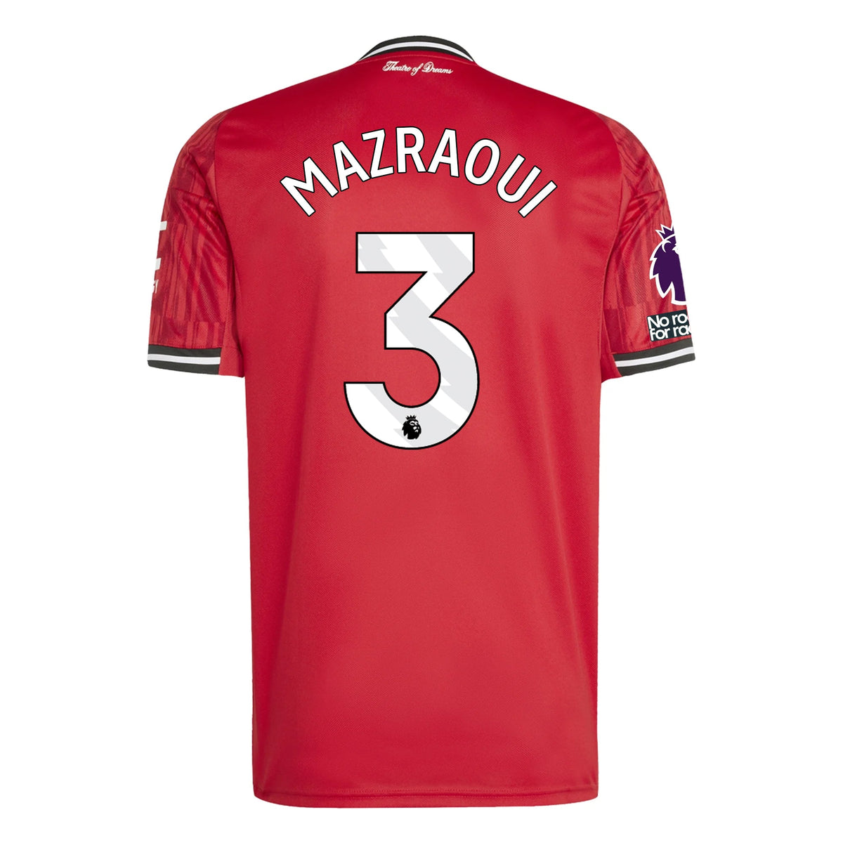 adidas Mazraoui Men's Manchester United Home Jersey 25/26 w/ EPL + NRFR Patches (Red) | SoccerWearhouse