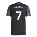 adidas Mcginn Men's Aston Villa 25/26 Away Jersey w/ EPL + NRFR Patches (Black/Global Blue)