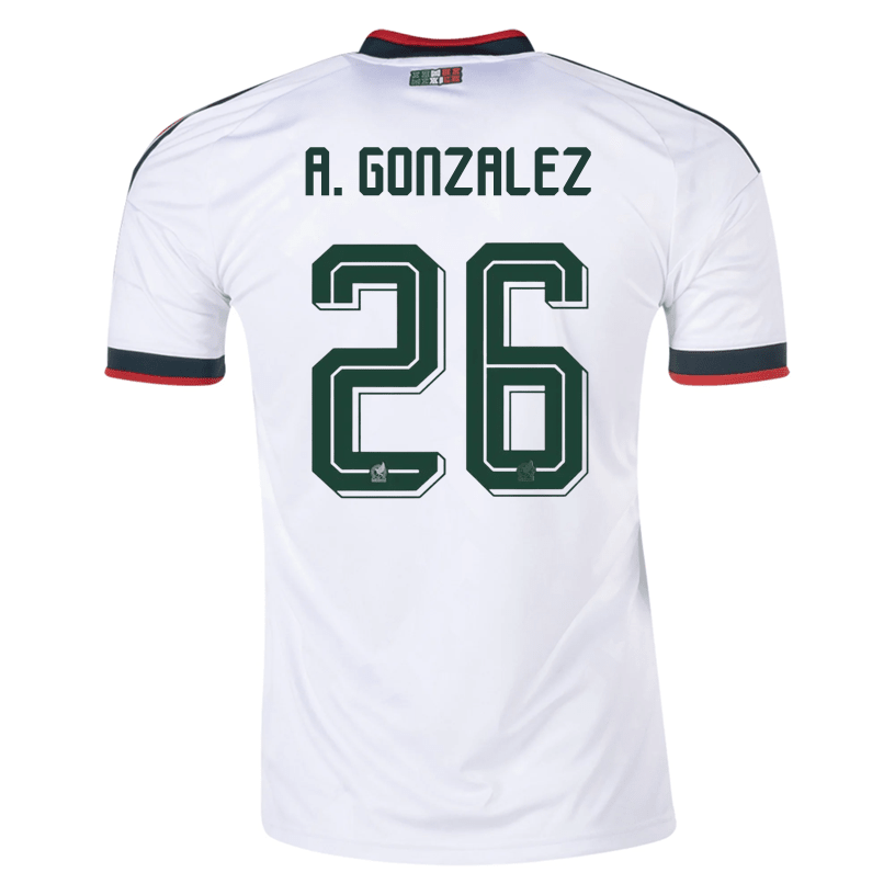 adidas Men's A. Gonzalez Mexico 2026 Away Stadium Jersey (White) | SoccerWearhouse