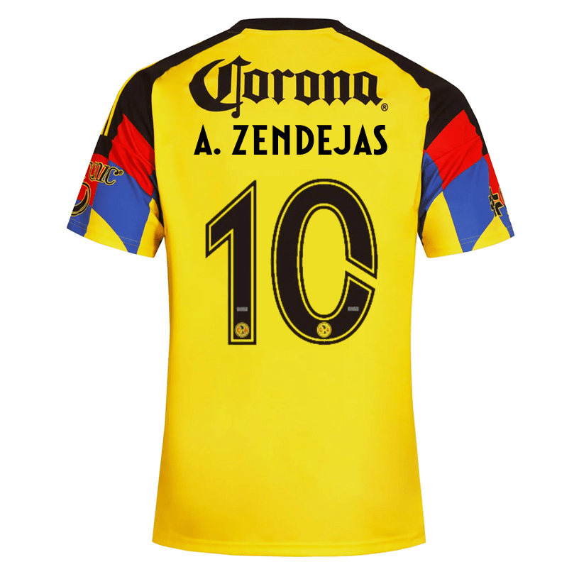 adidas Men's A. Zendejas Club America Home Jersey 25/26 (Yellow)