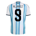 adidas Men's Alvarez Argentina 2026 Home World Cup Jersey (White/Icey Light Blue)