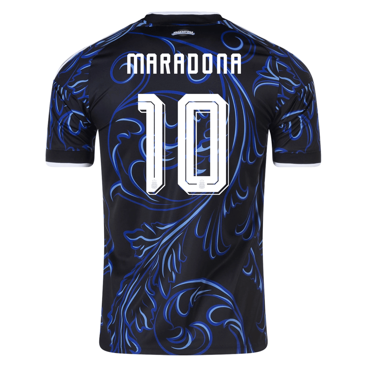 adidas Men's Argentina Diego Maradona Away Stadium Jersey 2026 (Black/Blue) | SoccerWearhouse