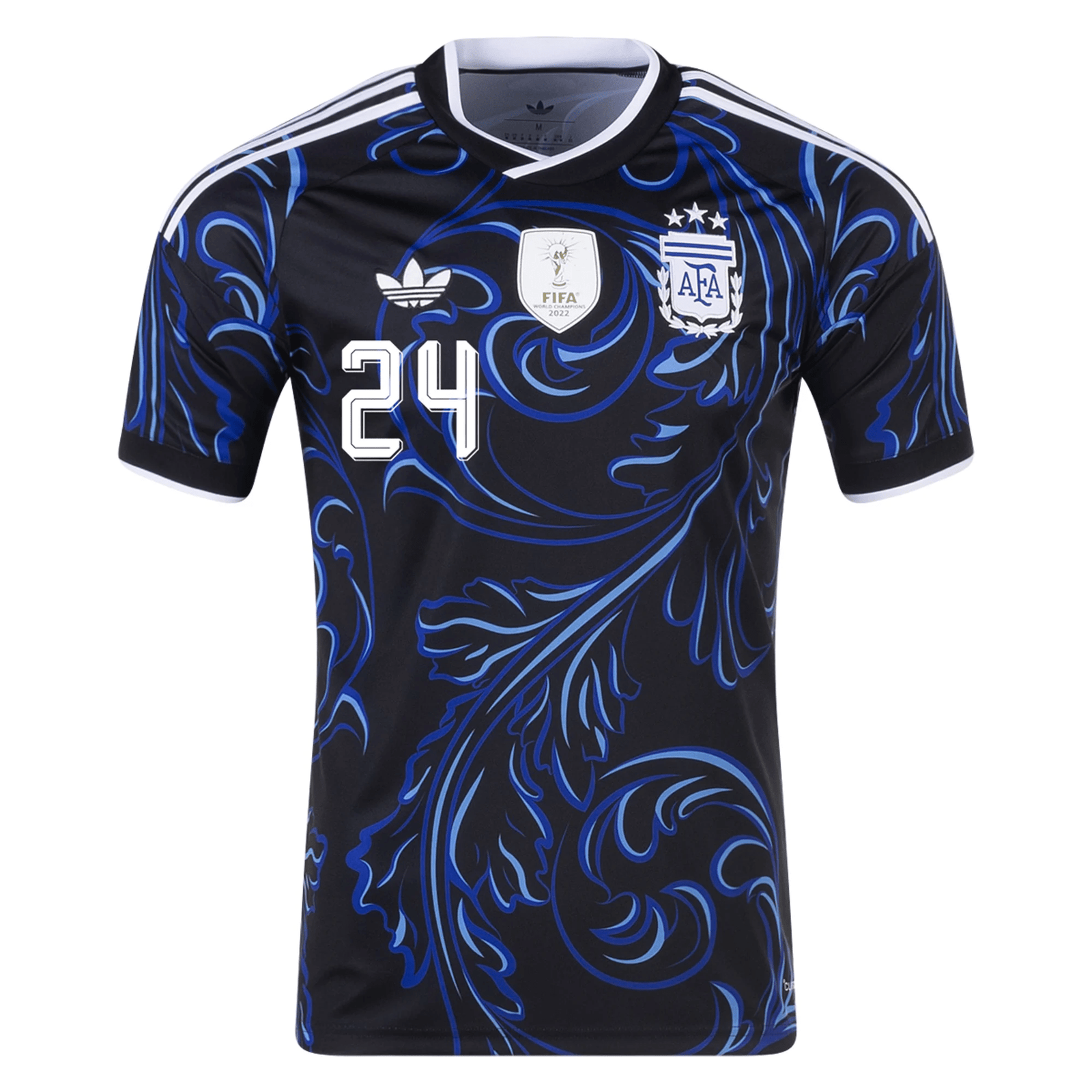 adidas Men's Argentina Enzo Fernandez Away Stadium Jersey 2026 (Black/Blue) | SoccerWearhouse