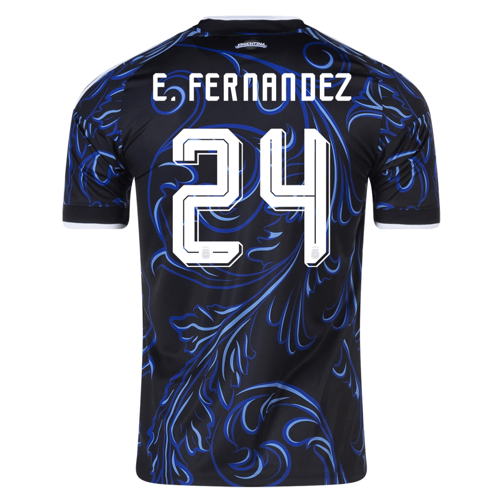 adidas Men's Argentina Enzo Fernandez Away Stadium Jersey 2026 (Black/Blue) | SoccerWearhouse