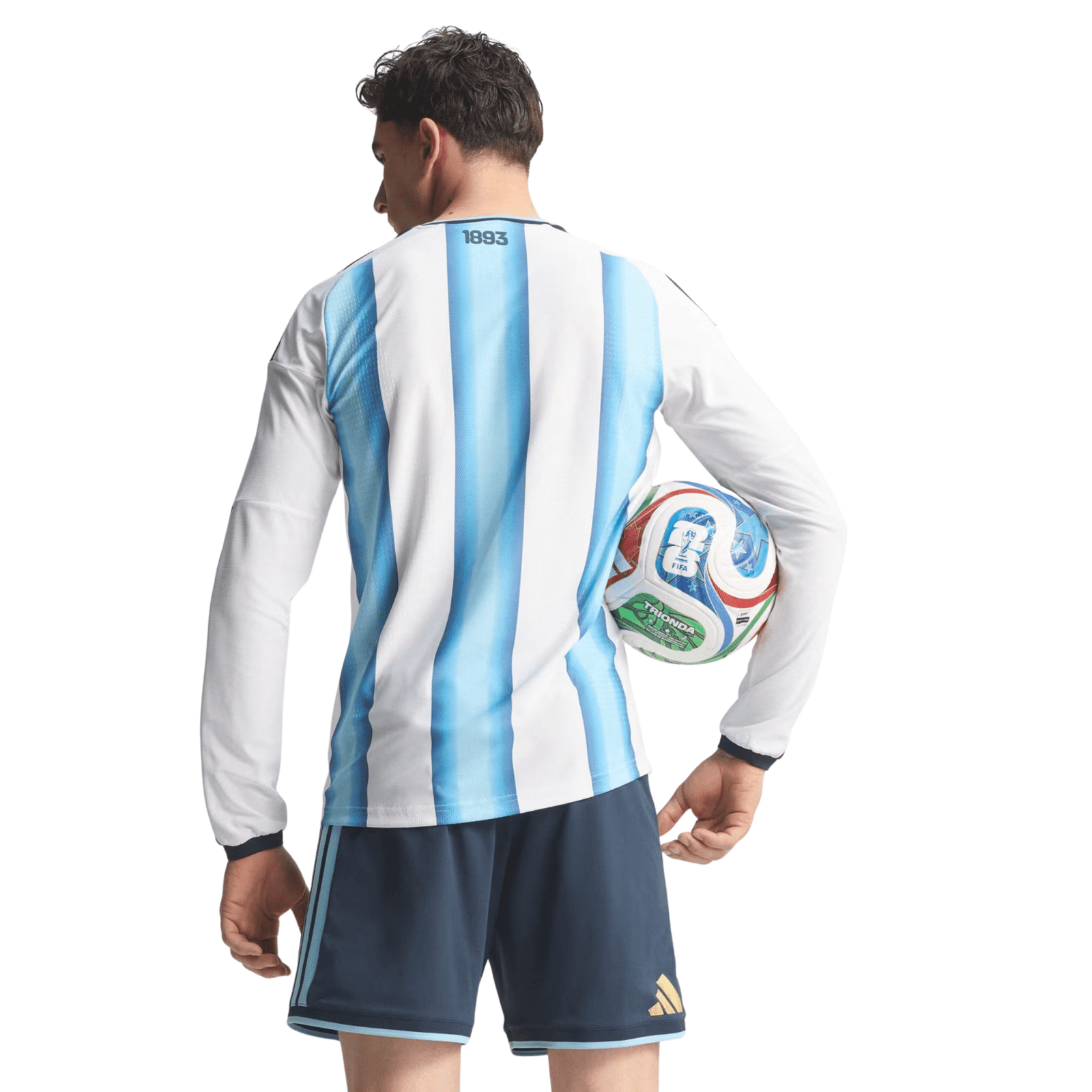 adidas Men's Argentina Long Sleeve Authentic Home Long Sleeve Jersey 2026 (White/Icey Blue/Light Blue) | SoccerWearhouse