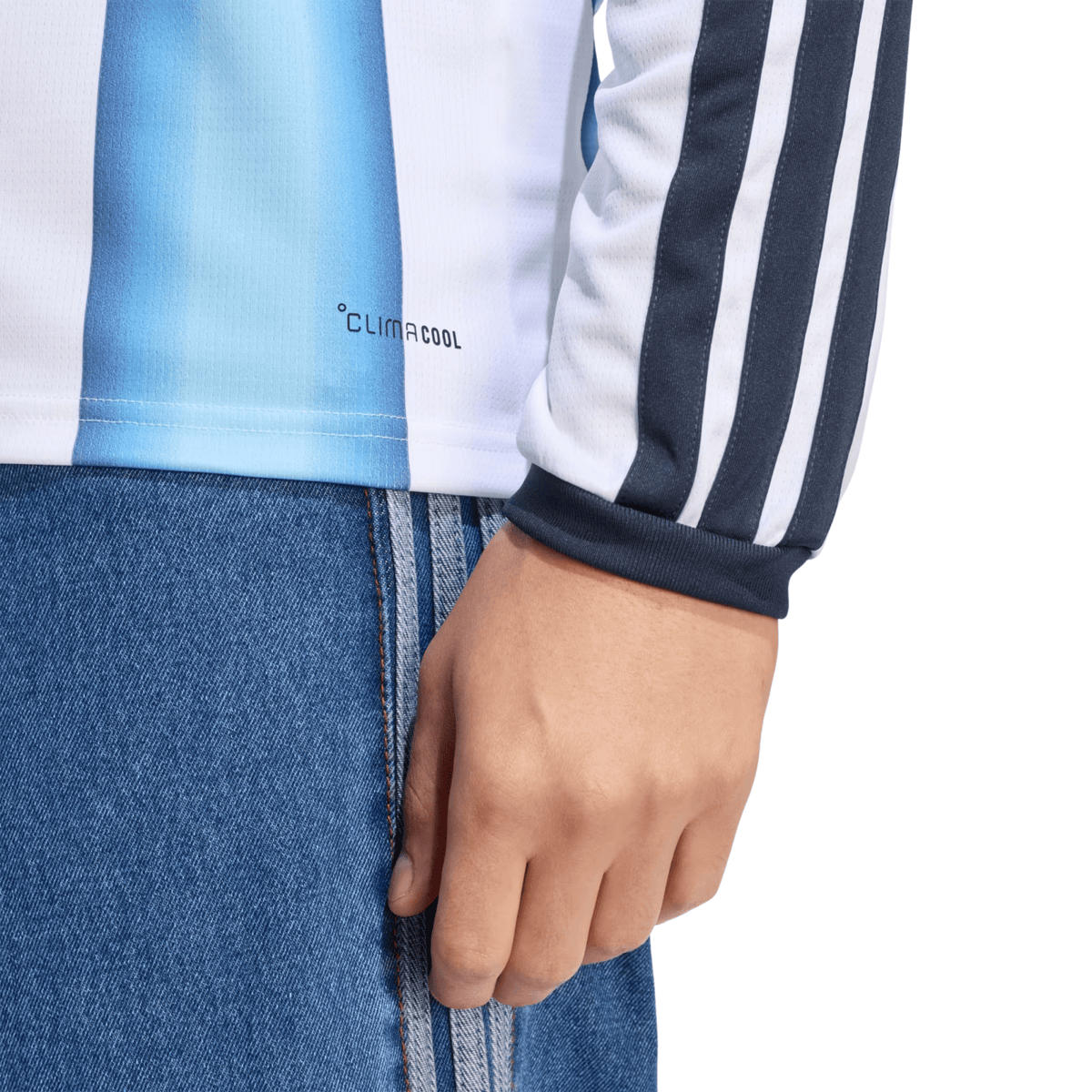 adidas Men's Argentina Long Sleeve Home Jersey 2026 (White/Icey Blue/Light Blue) | SoccerWearhouse