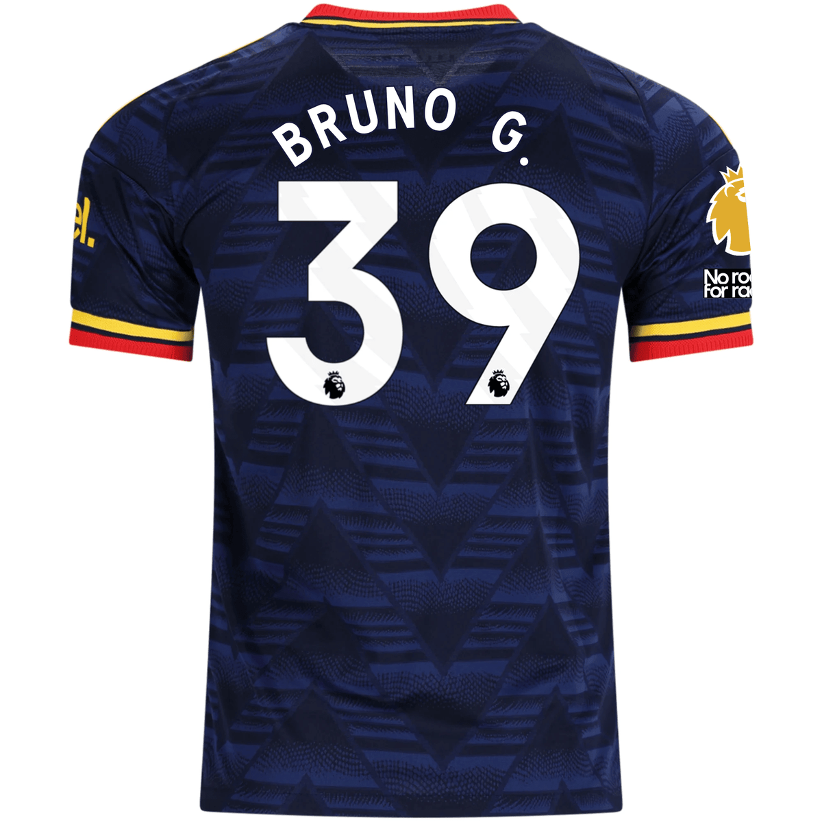 adidas Mens Arsenal Authentic Bruno Guimarães Away Jersey w/ Premier League Patches 26/27 (Navy/Yellow) | SoccerWearhouse