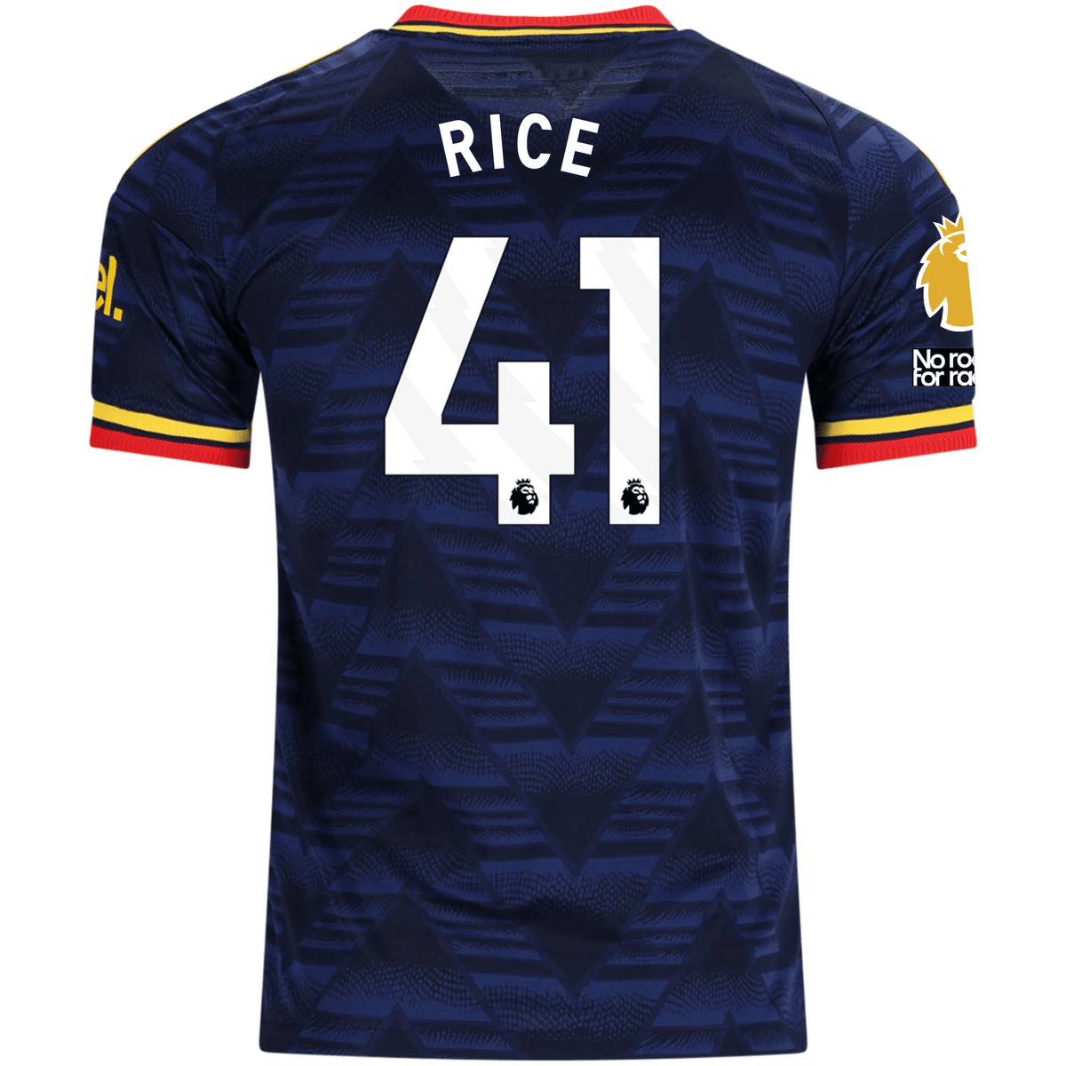 adidas Mens Arsenal Authentic Declan Rice Away Jersey w/ Premier League Patches 26/27 (Navy/Yellow) | SoccerWearhouse