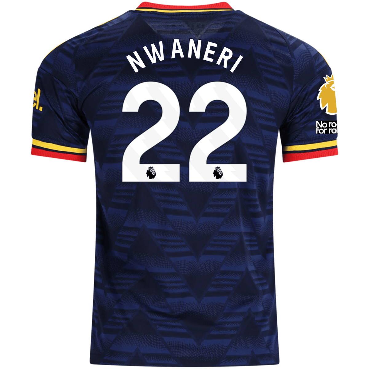 adidas Mens Arsenal Authentic Ethan Nwaneri Away Jersey w/ Premier League Patches 26/27 (Navy/Yellow) | SoccerWearhouse