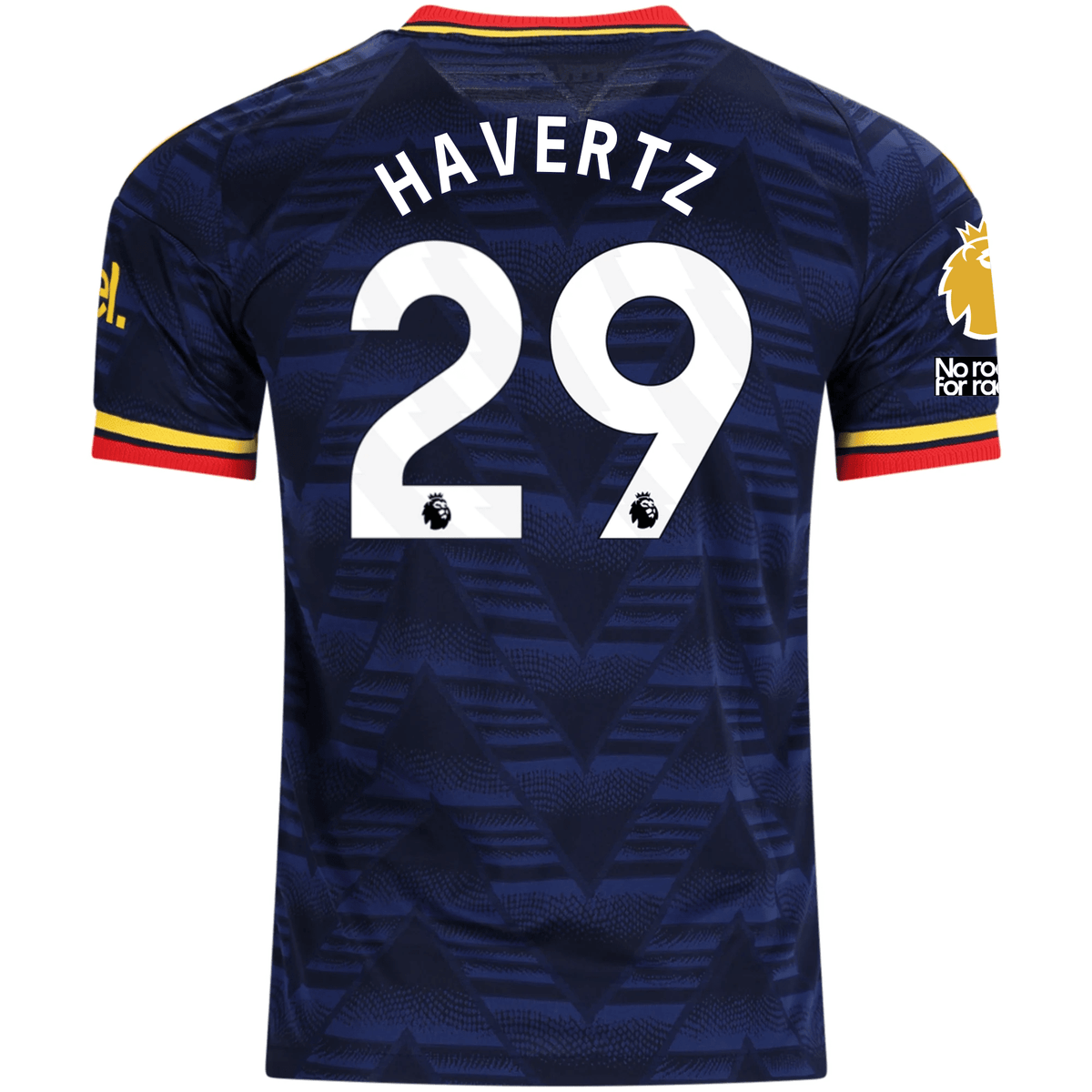 adidas Mens Arsenal Authentic Kai Havertz Away Jersey w/ Premier League Patches 26/27 (Navy/Yellow) | SoccerWearhouse