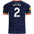adidas Mens Arsenal Authentic William Saliba Away Jersey w/ Premier League Patches 26/27 (Navy/Yellow)