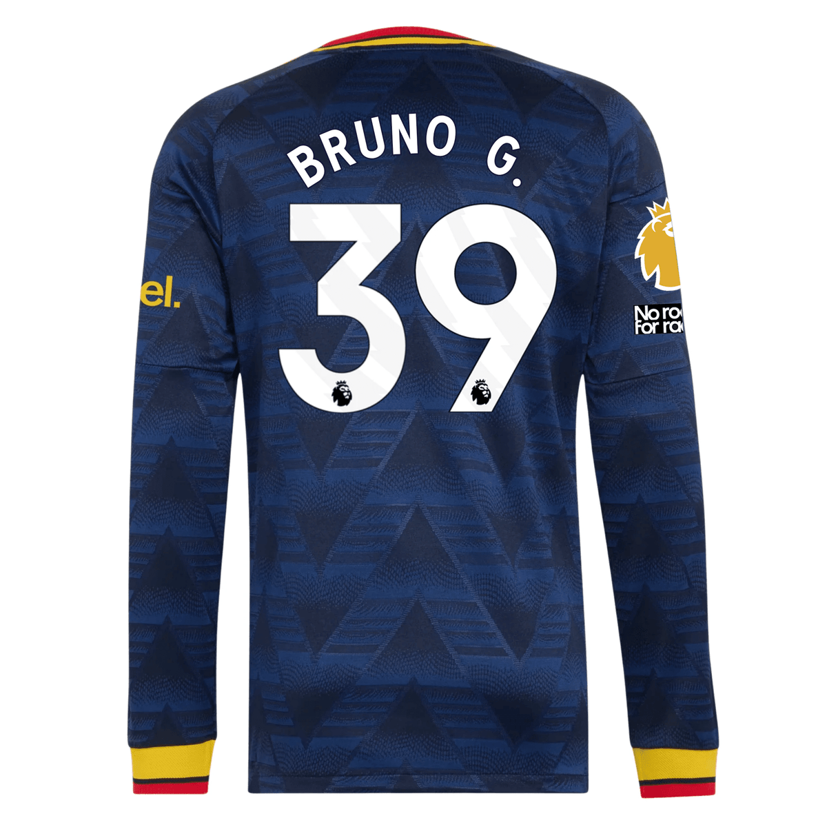 adidas Mens Arsenal Bruno Guimarães Long Sleeve Authentic Away Jersey w/ EPL + No Room For Racism Patches 26/27 (Navy) | SoccerWearhouse