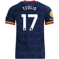 adidas Men's Arsenal Christos Tzolis Away Jersey EPL + No Room For Racism Patches 26/27 (Navy/Yellow)