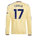 adidas Mens Arsenal Christos Tzolis Long Sleeve Third Jersey w/ EPL + No Room For Racism Patches 26/27 (Yellow)
