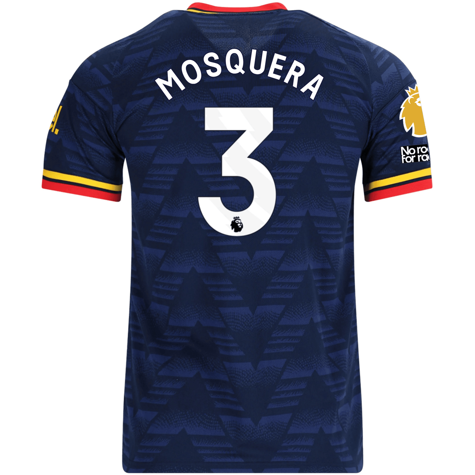 adidas Men's Arsenal Cristhian Mosquera Away Jersey EPL + No Room For Racism Patches 26/27 (Navy/Yellow) | SoccerWearhouse