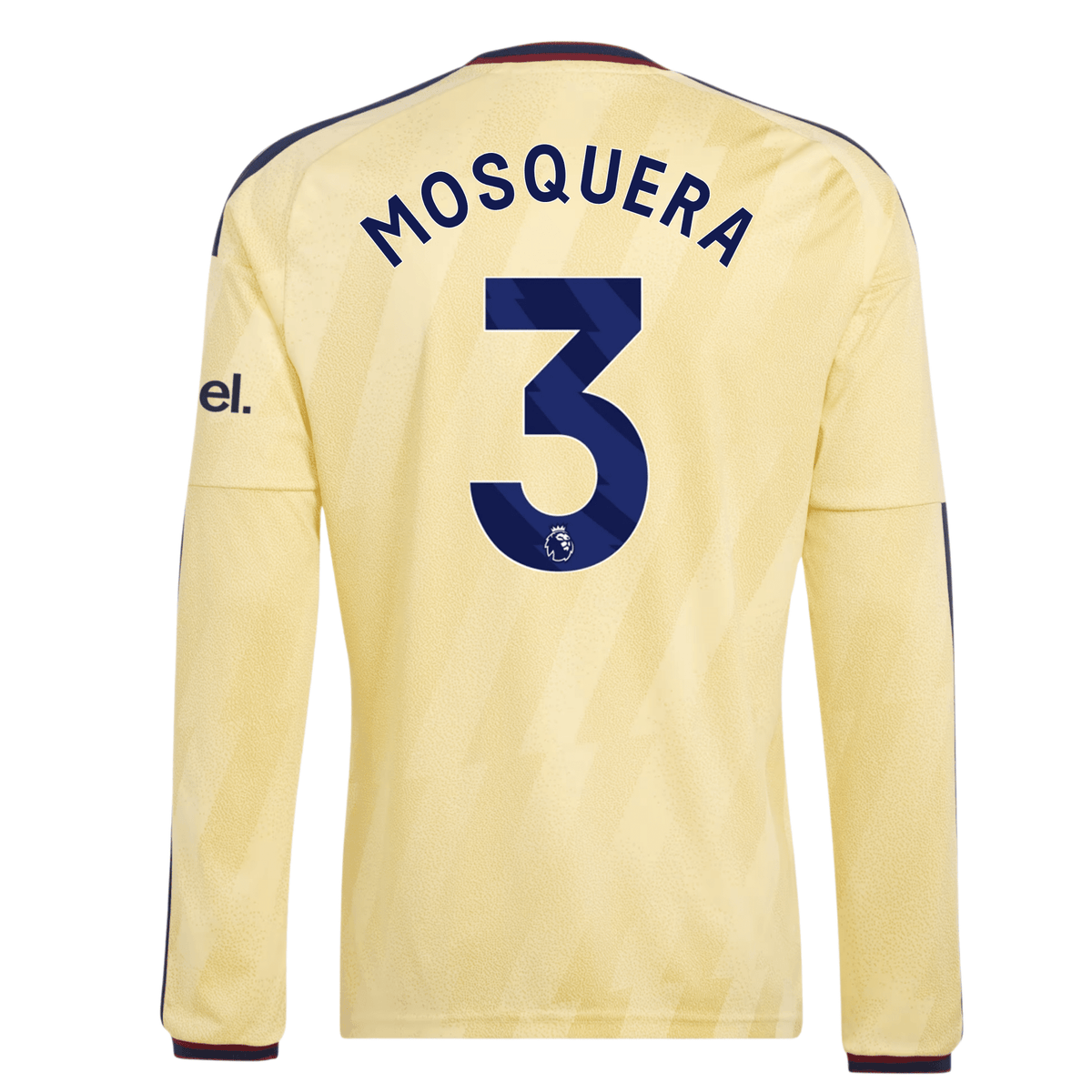 adidas Mens Arsenal Cristhian Mosquera Long Sleeve Third Jersey w/ EPL + No Room For Racism Patches 26/27 (Yellow) | SoccerWearhouse