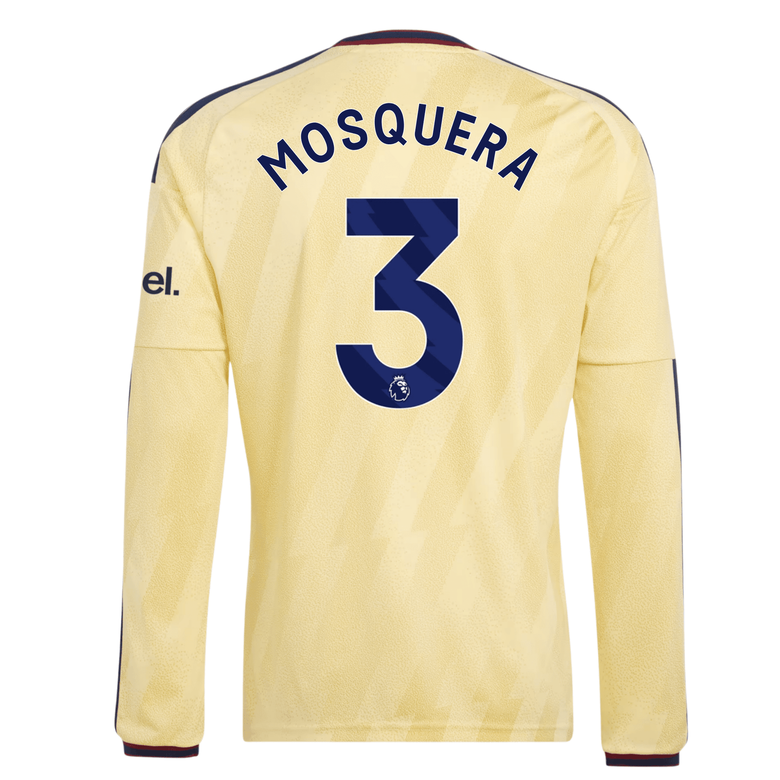 adidas Mens Arsenal Cristhian Mosquera Long Sleeve Third Jersey w/ EPL + No Room For Racism Patches 26/27 (Yellow) | SoccerWearhouse