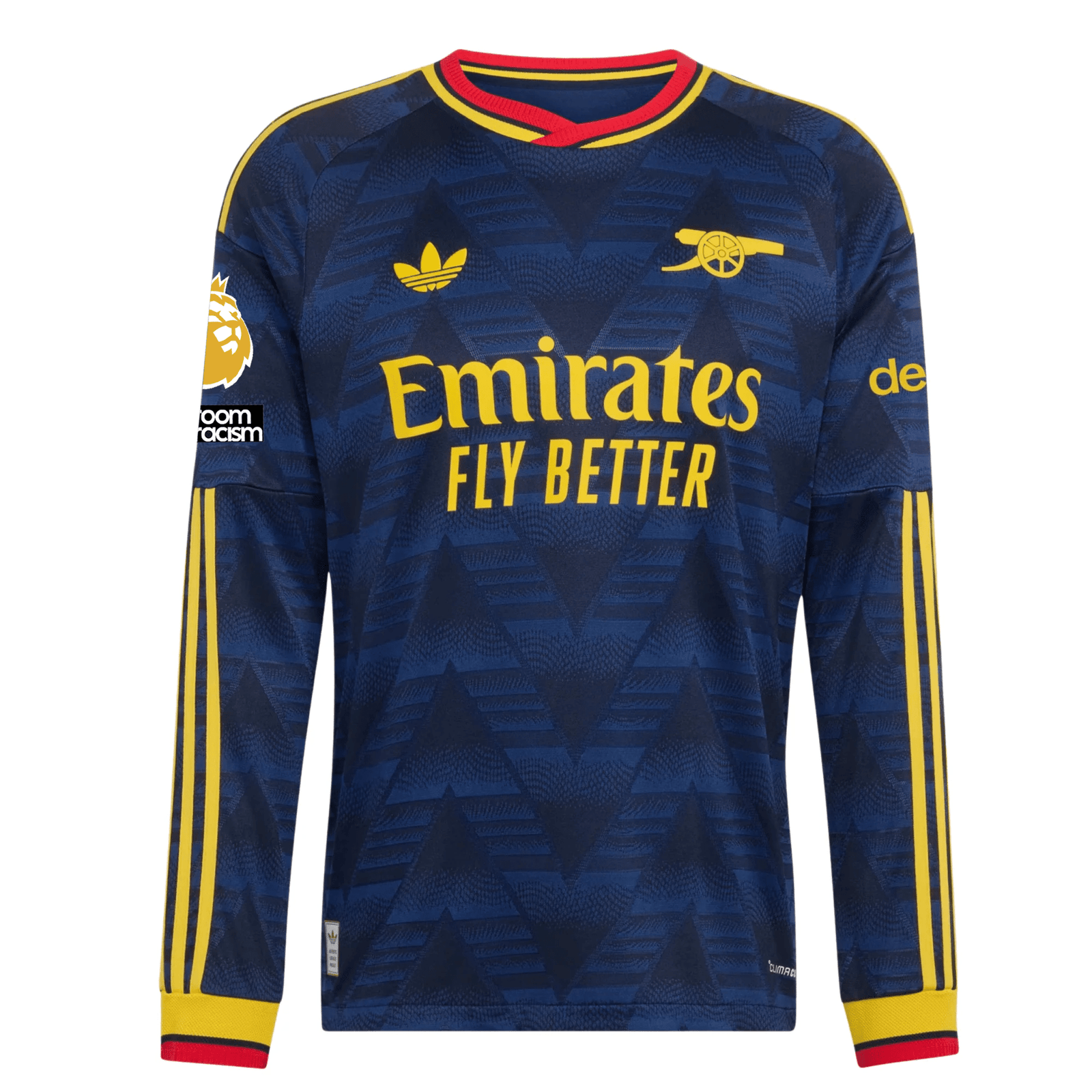 adidas Mens Arsenal Myles Lewis-Skelly Long Sleeve Authentic Away Jersey w/ EPL + No Room For Racism Patches 26/27 (Navy) | SoccerWearhouse