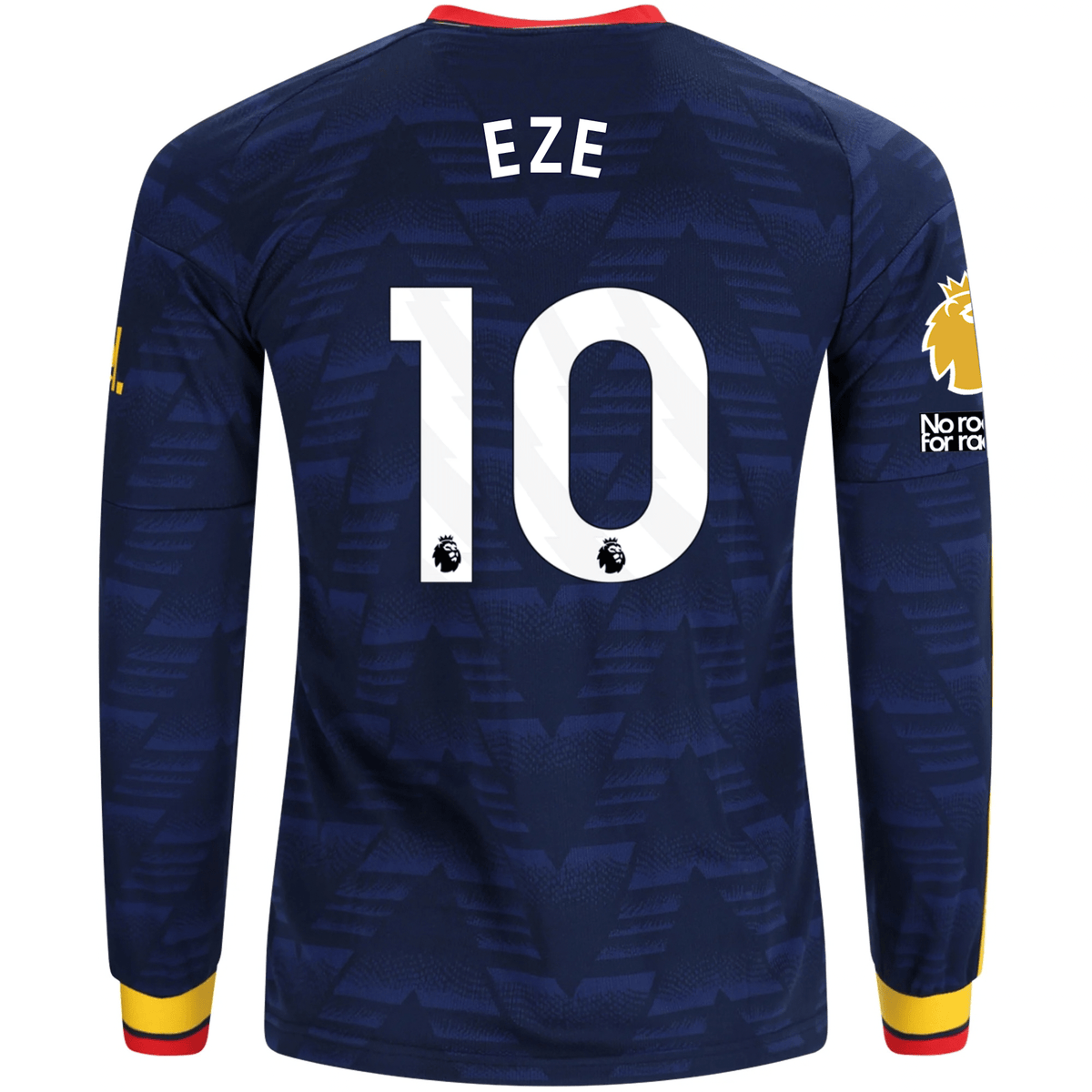 adidas Mens Arsenal Eberechi Eze Long Sleeve Away Jersey w/ EPL + No Room For Racism Patches 26/27 (Navy/Yelllow) | SoccerWearhouse